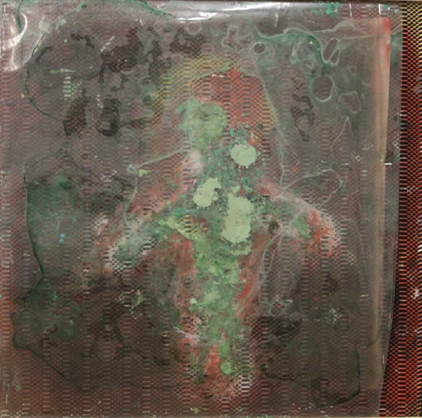 50x50 cm plastic, metal and spray on foam board